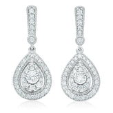 Paris 14ct White Gold Round Brilliant Cut 1/2 CARAT tw of Diamonds Drop Earrings