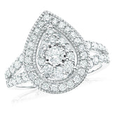 Paris 14ct White Gold Round Brilliant Cut 1 CARAT tw of Diamonds Ring