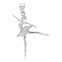 Sterling Silver  Cubic Zirconia Ballerina Pendant