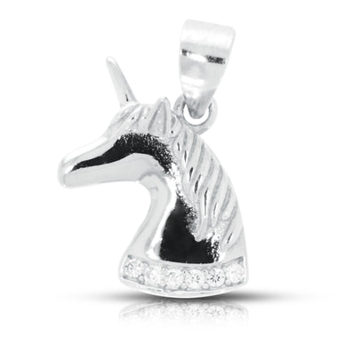Sterling Silver  Cubic Zirconia Horse Pendant