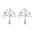 Sterling Silver Cubic Zirconia Tree-of-Life Stud Earrings