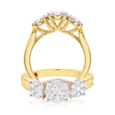 London 9ct Yellow Gold Round Brilliant Cut 3/4 CARAT tw of Diamonds Ring