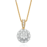 London 9ct Two Tone Gold Round Brilliant Cut 0.40 CARAT tw of Diamonds Pendant