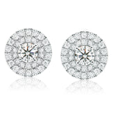 Paris 14ct White Gold Round Brilliant Cut 0.60 CARAT tw of Diamonds Stud Earrings