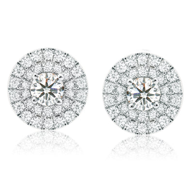 Paris 14ct White Gold Round Brilliant Cut 0.60 CARAT tw of Diamonds Stud Earrings