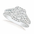 New York 14ct White Gold Round Brilliant & Princess Cut 1.25 CARAT tw of Diamonds Ring