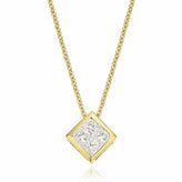 New York 14ct Yellow Gold Princess Cut 1/4 CARAT tw of Diamonds Pendant