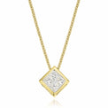 New York 14ct Yellow Gold Princess Cut 1/4 CARAT tw of Diamonds Pendant