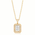 New York 14ct Yellow Gold Princess & Round Brilliant Cut 1/4 CARAT tw of Diamonds Pendant