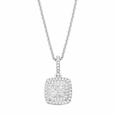 London 9ct White Gold Round Brilliant Cut 1/4 CARAT tw of Diamonds Pendant