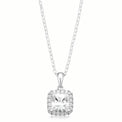 Kiss Sterling Silver Princess Cut Cubic Zirconia made with Swarovski Elements Pendant