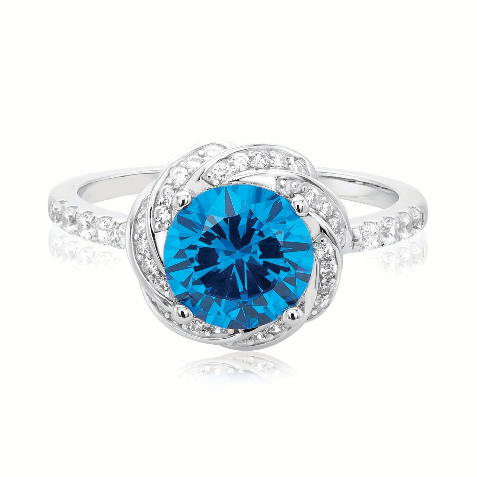 Sterling Silver Round Cubic Zirconia Ring