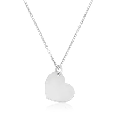Sterling Silver 45cm Heart Necklace Pendant