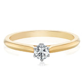 Solitaire 9ct Two Tone Gold Round Brilliant Cut 1/4 CARAT tw of Diamonds Ring