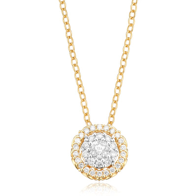 Paris 14ct Yellow GoldÃ‚Â  Round Brilliant Cut 1/2 CARAT tw of Diamonds Pendant