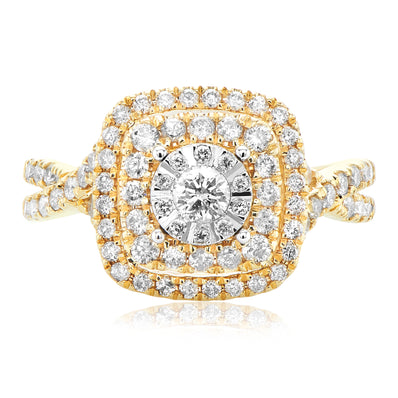 Paris 14ct Yellow GoldÃ‚Â  Round Brilliant Cut 1 CARAT tw of Diamonds Ring