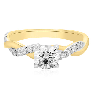 Celebration 18ct Yellow Gold Round Brilliant Cut 1 Carat tw of Certified Lab Grown Diamonds Ring