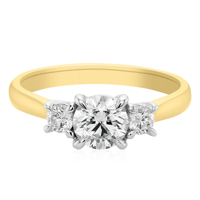 Celebration 18ct Yellow Gold Round Brilliant Cut 1 Carat tw of Certified Lab Grown Diamonds Ring