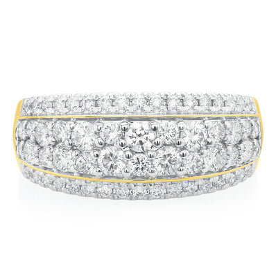 Celebration 9ct Yellow Gold Round Brilliant Cut 1 Carat tw of Lab Grown Diamonds Ring