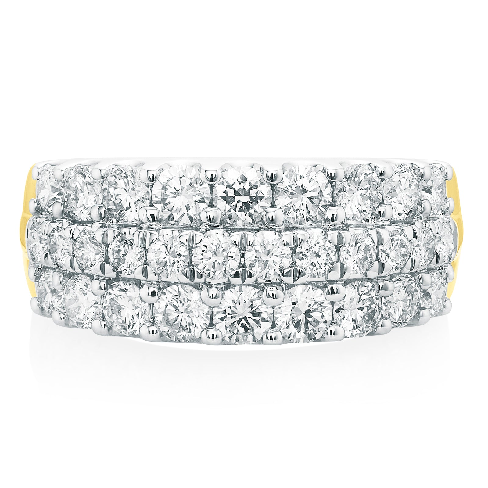 Celebration 9ct Yellow Gold Round Brilliant Cut 1 1/2 Carat tw of Lab Grown Diamonds Ring