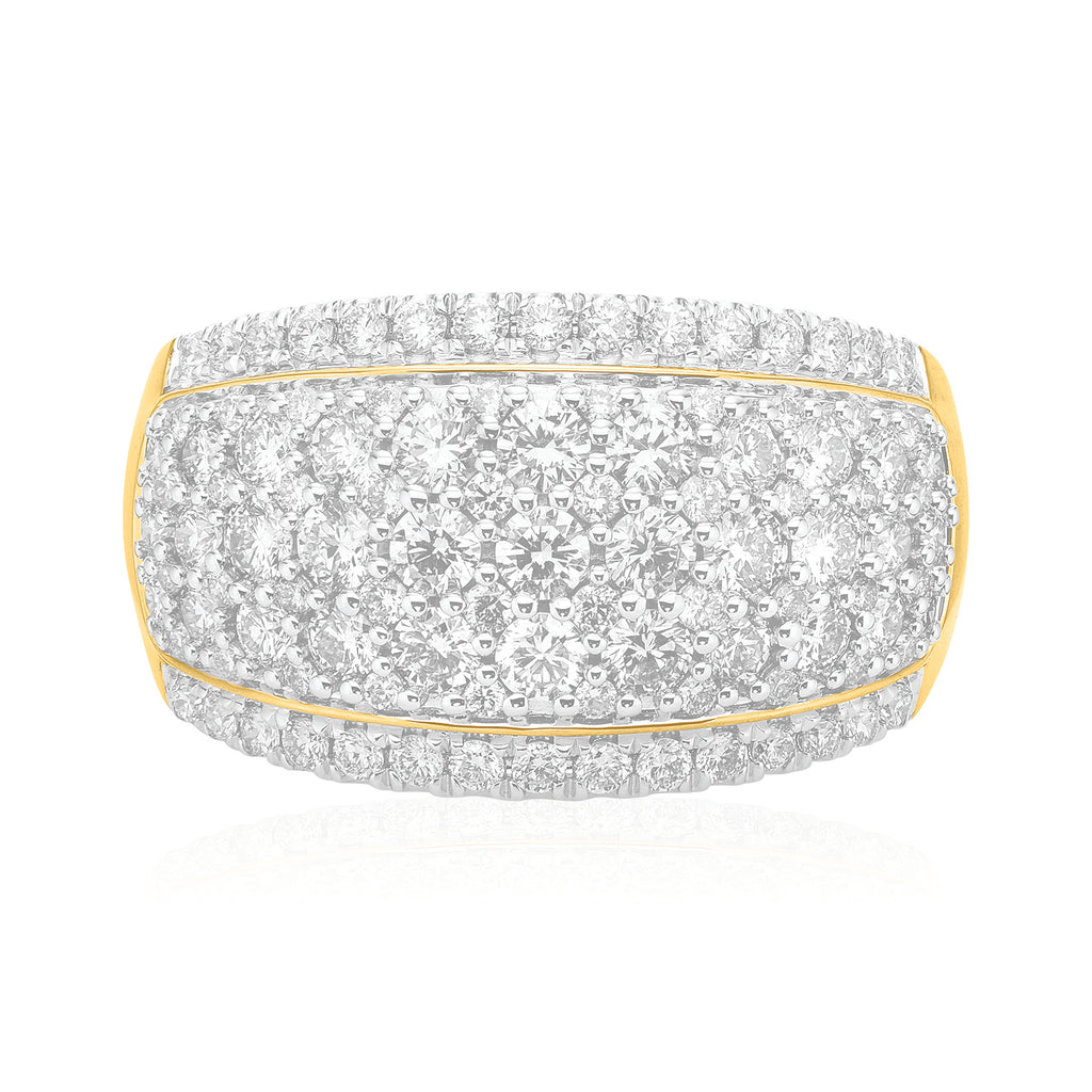 Celebration 9ct Yellow and White Gold with Round Brilliant Cut 1 1/2 Carat tw of Lab Grown Diamond Ring