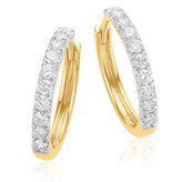 Celebration 9ct Two Tone Gold Round Brilliant Cut 1/2 CARAT tw of Lab Grown Diamonds Huggie Earrings