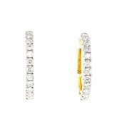 Celebration 9ct Two Tone Gold Round Brilliant Cut 3/4 CARAT tw of Lab Grown Diamonds Huggie Earrings