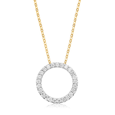 Celebration 9ct Yellow Gold Round Brilliant Cut 1 Carat tw of Lab Grown Diamonds Pendant