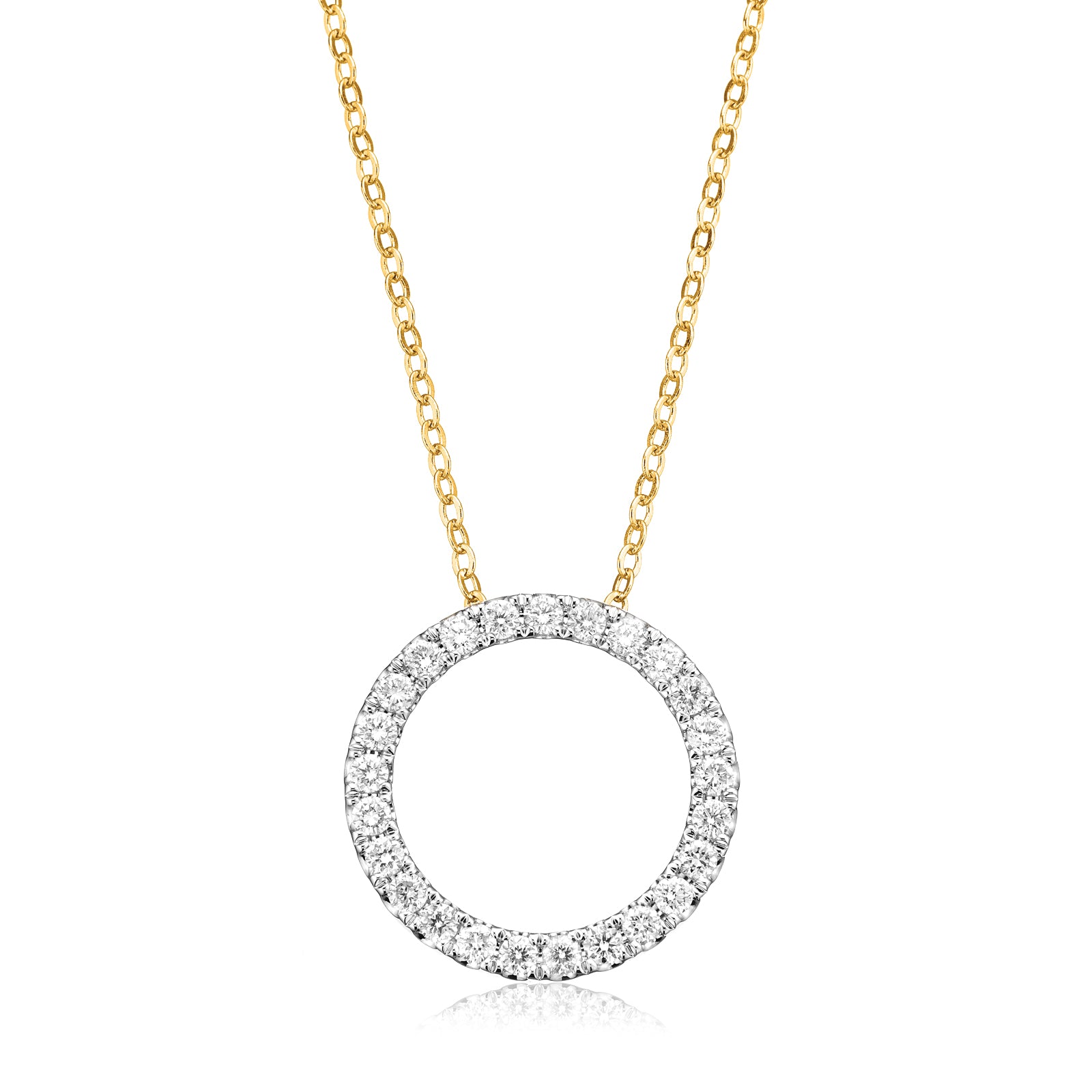 Celebration 9ct Yellow and White Gold Round Brilliant Cut 1 Carat tw of Lab Grown Diamonds Pendant