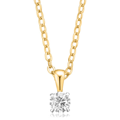 Celebration 9ct Yellow Gold Round Brilliant Cut 1/4 CARAT tw of Lab Grown Diamonds Pendant