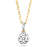 Celebration 9ct Yellow Gold Round Brilliant Cut 1/2 Carat tw of Lab Grown Diamonds Pendant