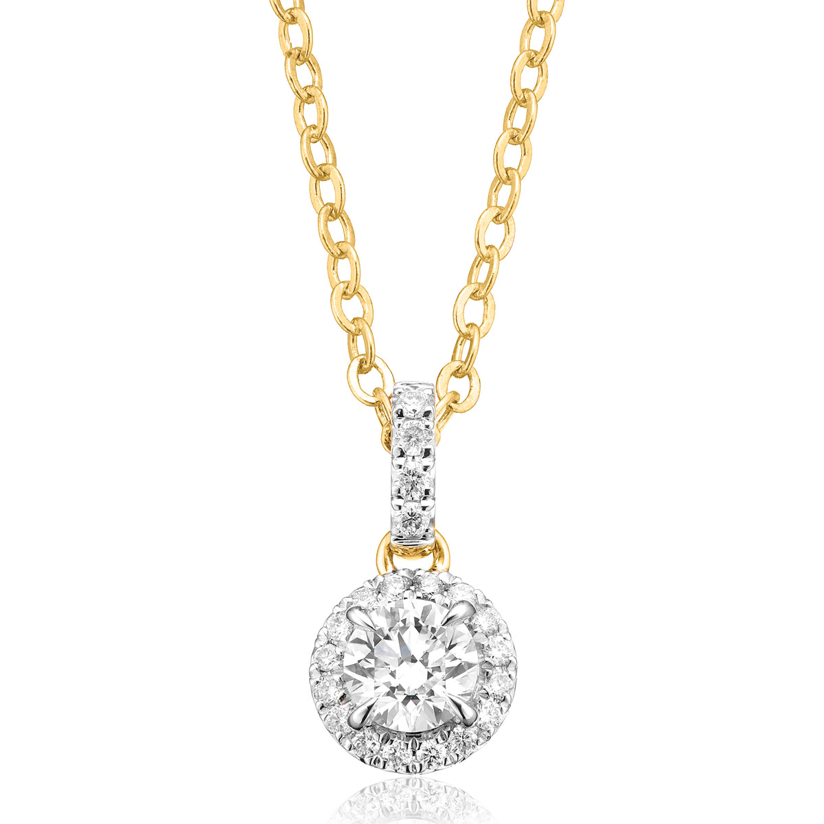 Celebration 9ct Yellow Gold Round Brilliant Cut 1/2 Carat tw of Lab Grown Diamonds Pendant