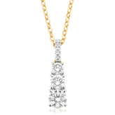 Celebration 9ct Yellow Gold Round Brilliant Cut 1 Carat tw of Certified Lab Grown Diamonds Pendant