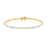 Celebration 9ct Yellow Gold Round Brilliant Cut 2 Carat tw of Lab Grown Diamonds Bracelet