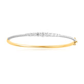Celebration 9ct Yellow Gold Round Brilliant Cut 2 Carat tw of Lab Grown Diamonds Bangle