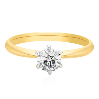 Celebration 18ct Yellow Gold Round Brilliant Cut 1/2 Carat tw of Certified Lab Grown Diamonds Ring