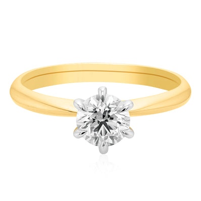 Celebration 18ct Yellow Gold Round Brilliant Cut 3/4 Carat tw of Certified Lab Grown Diamonds Ring
