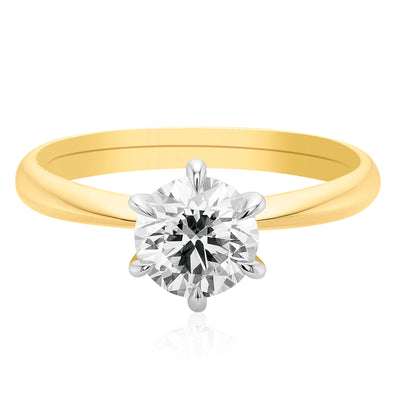 Celebration 18ct Yellow Gold Round Brilliant Cut 1 Carat tw of Certified Lab Grown Diamonds Ring