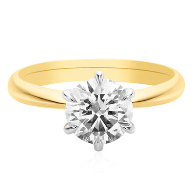 Celebration 18ct Yellow Gold Round Brilliant Cut 1 1/2 Carat tw of Certified Lab Grown Diamonds Ring