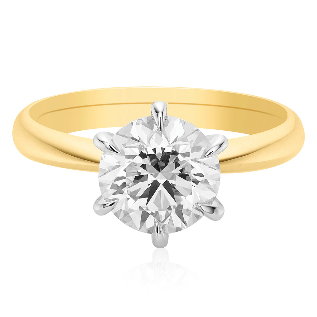 Celebration 18ct Two Tone Gold Round Brilliant Cut 2 Carat tw of Certified Lab Grown Diamonds Ring