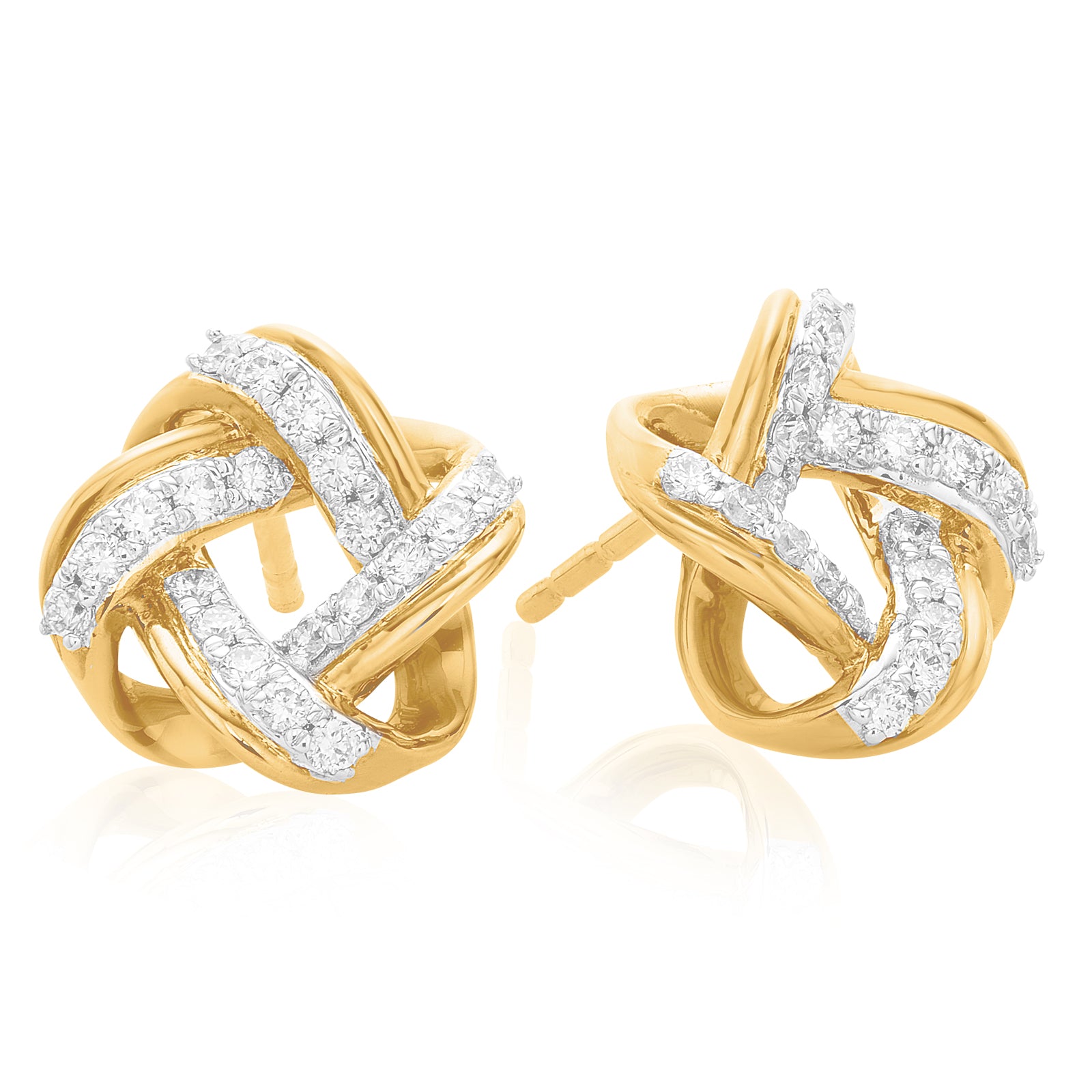 9ct Yellow Gold 0.25 ctw Diamond Stud Earrings