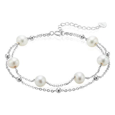 Sterling Silver 6-7mm Freshwater Pearl Bracelet