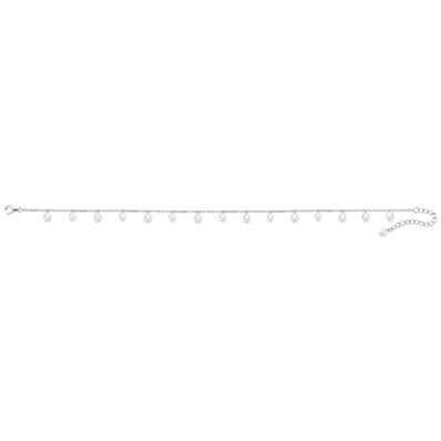Sterling Silver 4-5mm Freshwater Pearl Anklet