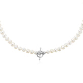 Sterling Silver 5-6mm Freshwater Pearl T-bar Necklace