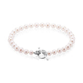 Sterling Silver 5-6mm Freshwater Pearl T-bar Bracelet