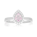 Sterling Silver Round Pink & White Cubic Zirconia Ring
