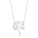 Sterling Silver 40-45cm Pink Cubic Zirconia Tree of Life Necklace