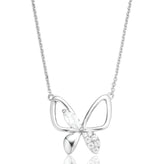Sterling Silver Cubic Zirconia Butterfly Necklace