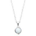 Sterling Silver Round Cut 6mm Opal Pendant