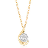 9ct Yellow Gold Round Brilliant Cut 0.05 CARAT tw of Diamonds Pendant